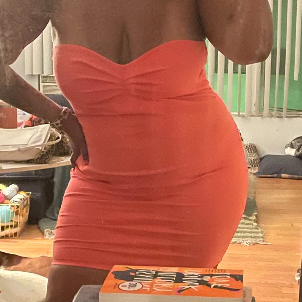 Fashion Nova pink strapless dress